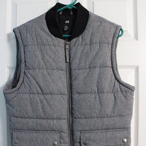 H&M Men’s Puffer Zip Vest Quilted Light Gray Size Medium / 38 R US